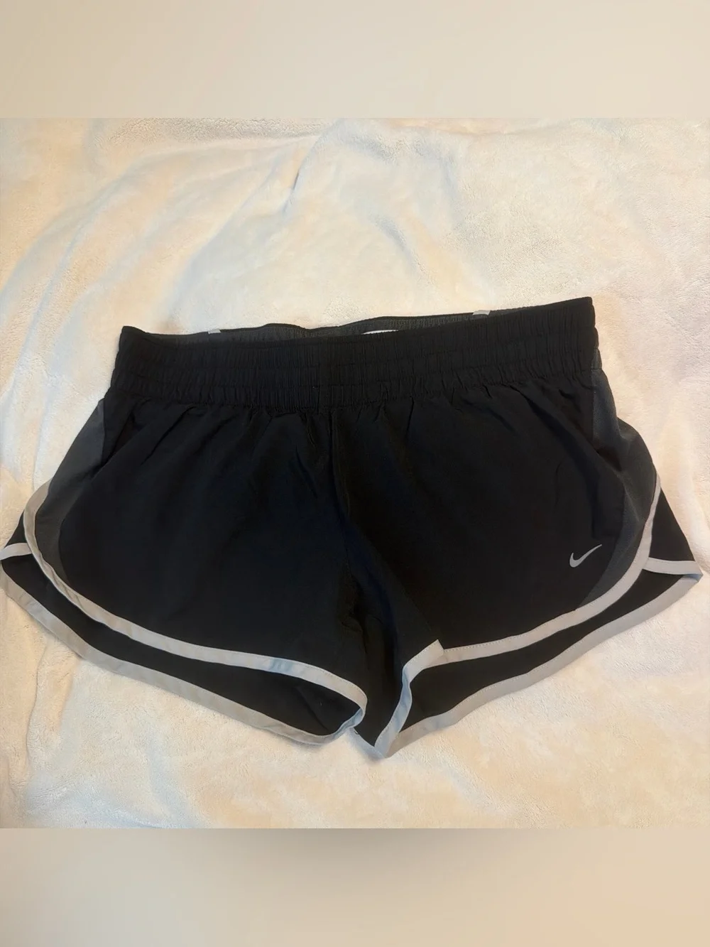 Nike Black Athletic Shorts with White Trim